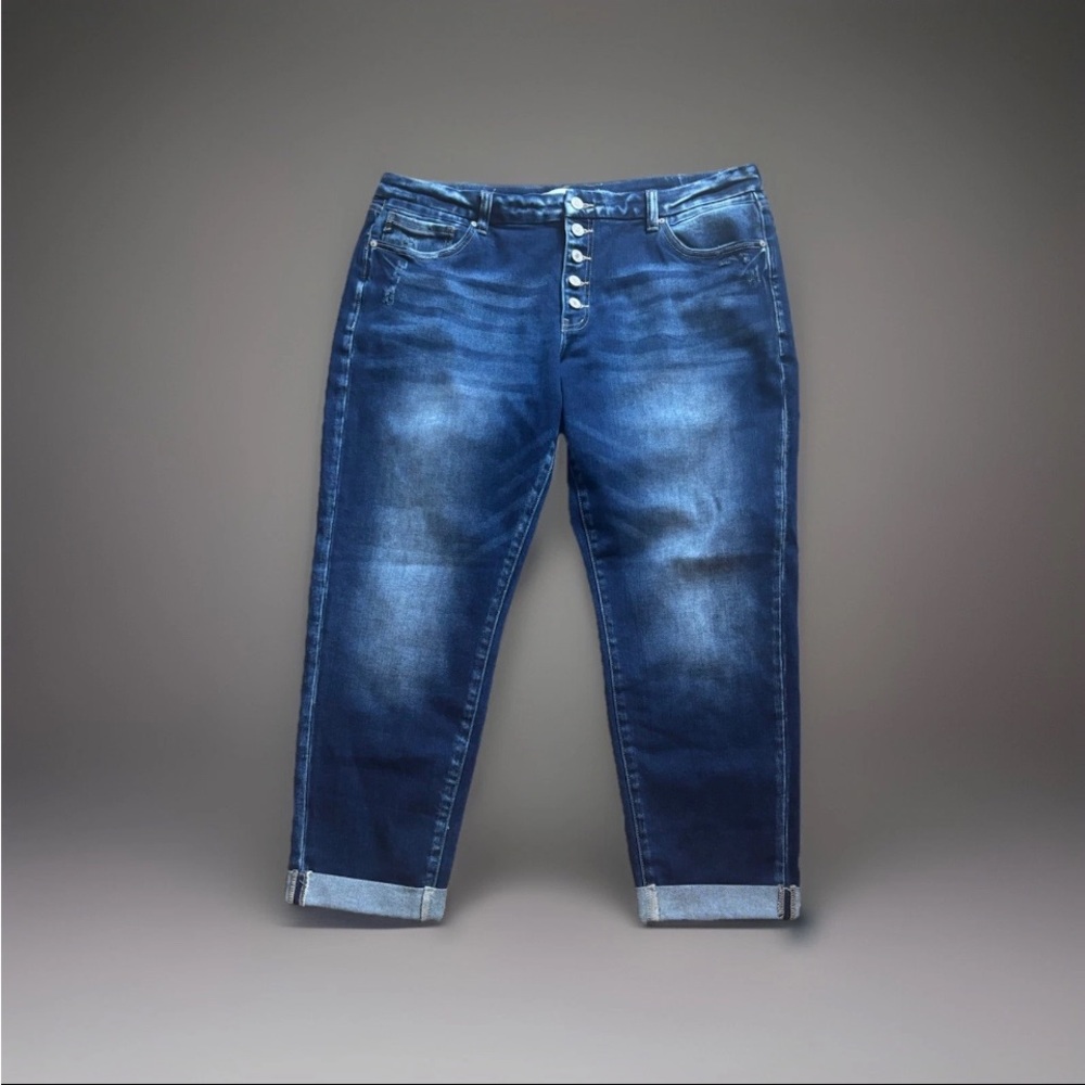 New Kancan Cropped Cuffed Jeans 33x29 Distressed Estilo